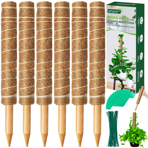 EAONE moss pole stackable assembly supports climbing plants for vertical growth.