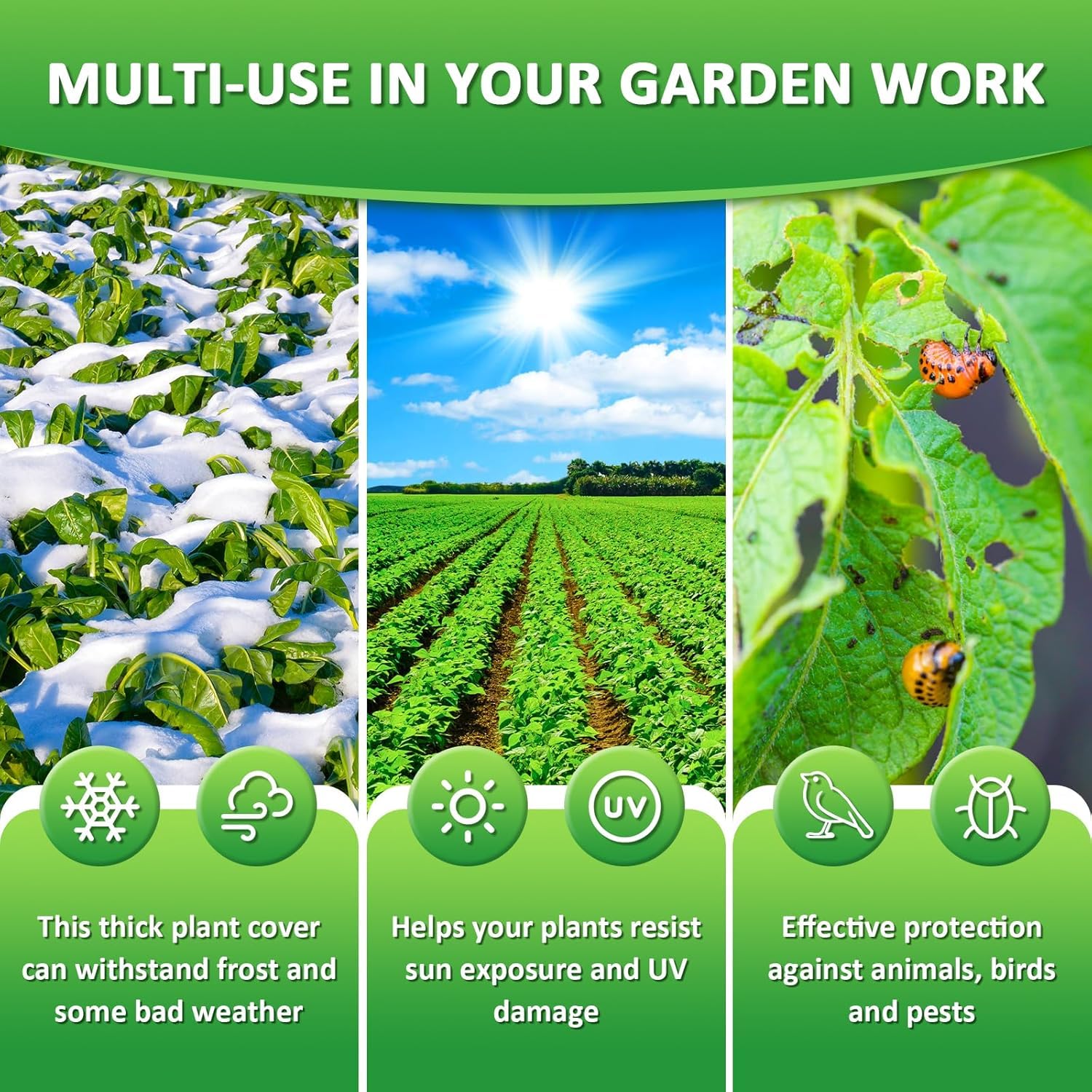 EAONE versatile frost covers protect fruit trees, tomatoes, and shrubs in yard and patio.