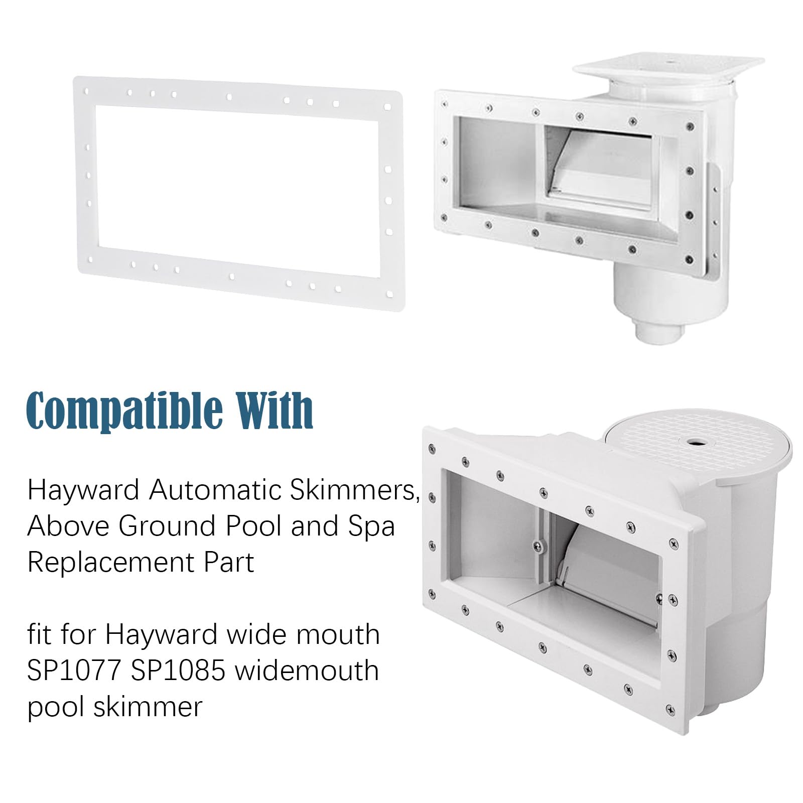 Water-tight seal around skimmer illustrated for leak prevention