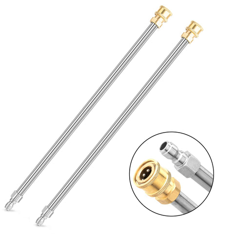 EARLEAS extension wand 17-inch stainless steel in action, ideal for hard-to-reach cleaning.