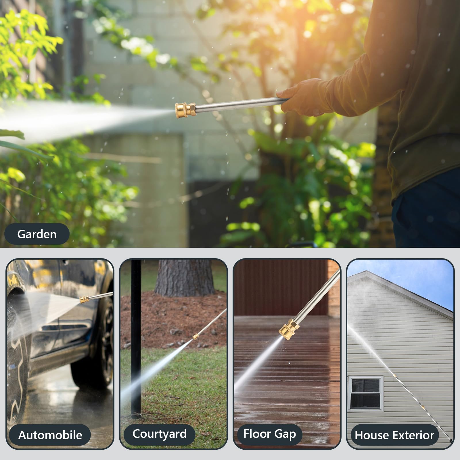 EARLEAS wand handles up to 4000 PSI for powerful exterior cleaning.