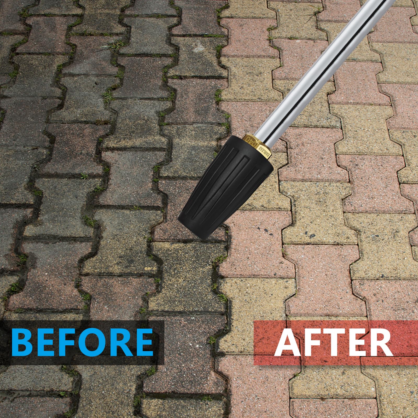 Rugged rubber housing protects the nozzle during heavy use