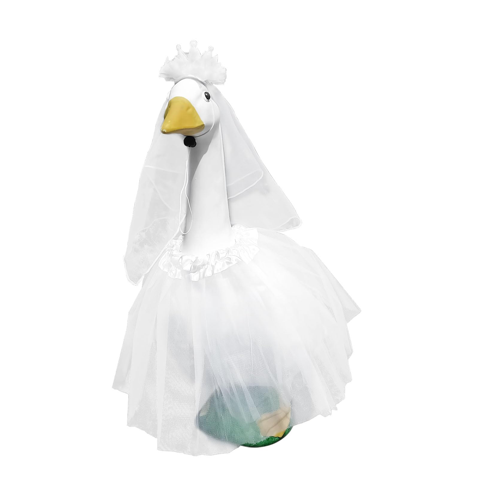 Earssa bride goose outfit veil showcases charming porch wedding decor