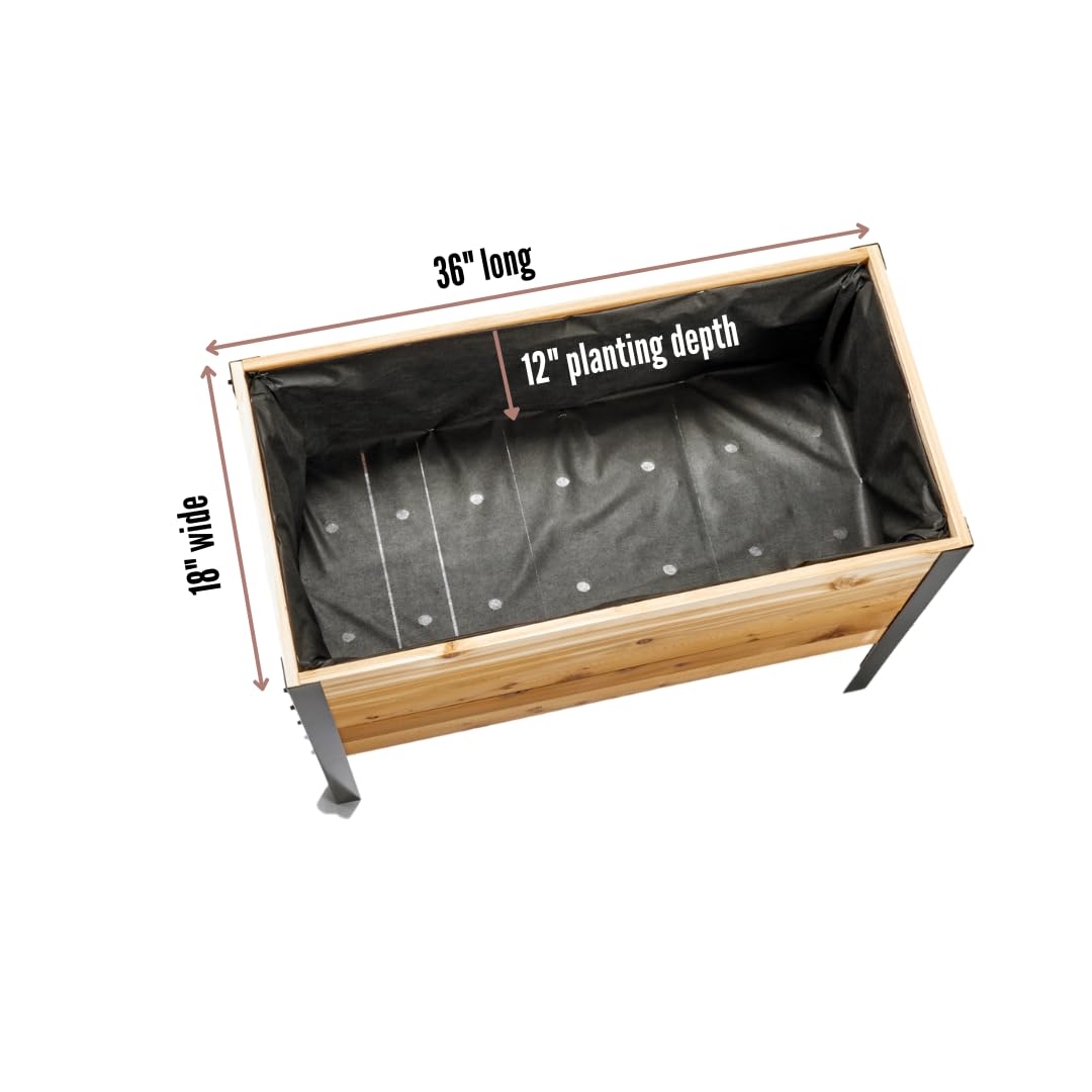 EARTH ELEVATED cedar bed with easy assembly and tools included for quick setup.