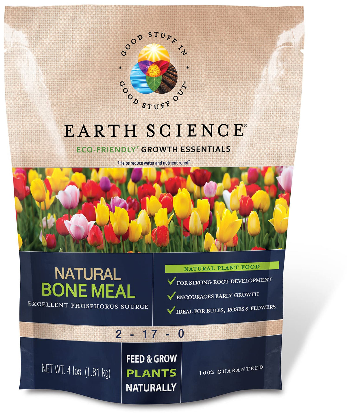 Earth Science bone meal plant food used on bulbs for stronger early growth and blooms