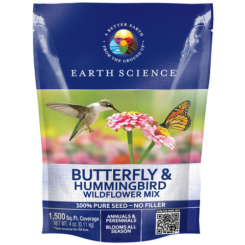 Earth Science Butterfly & Hummingbird Wildflower Blend bloom close-up attracts pollinators.