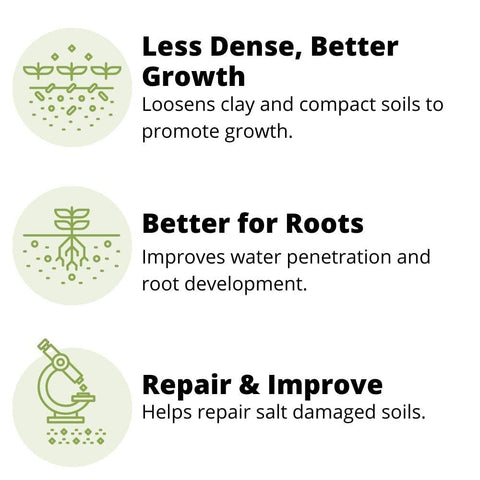 Earth Science granules promoting healthier root growth in compact soil