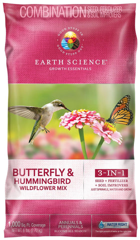 Earth Science Wildflower Mix seed bag ready for quick pollinator-friendly planting.