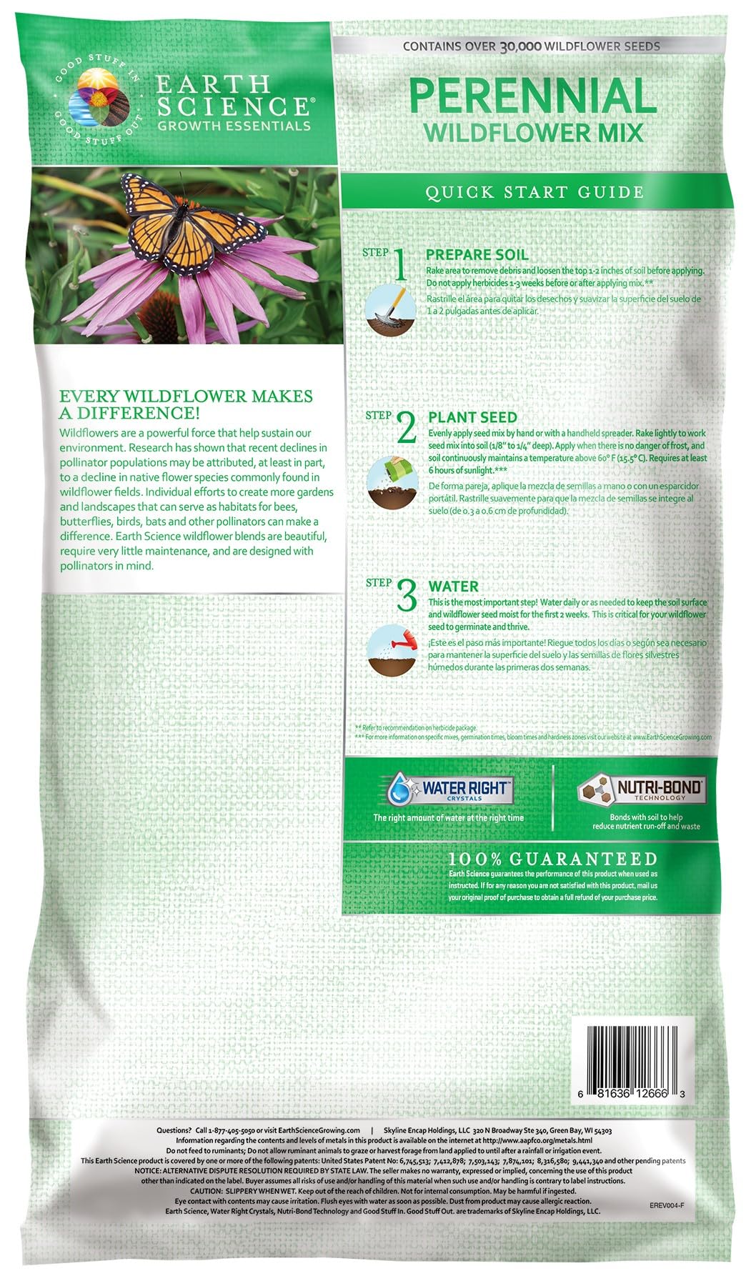 Close-up of Earth Science wildflower seeds for vibrant garden beds