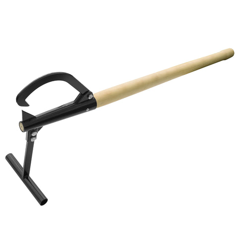 Earth Worth Timberjack log lifter with 48-inch reach for easy lifting.