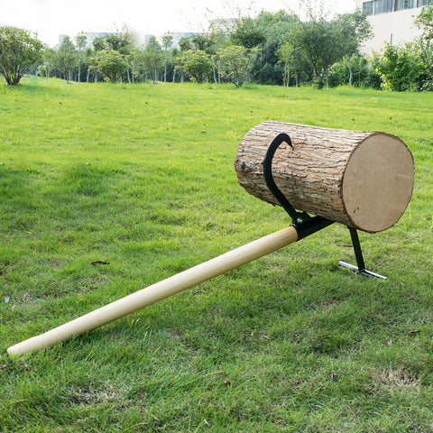 Earth Worth Timberjack raises a log 14 inches off the ground for cleaner cuts.
