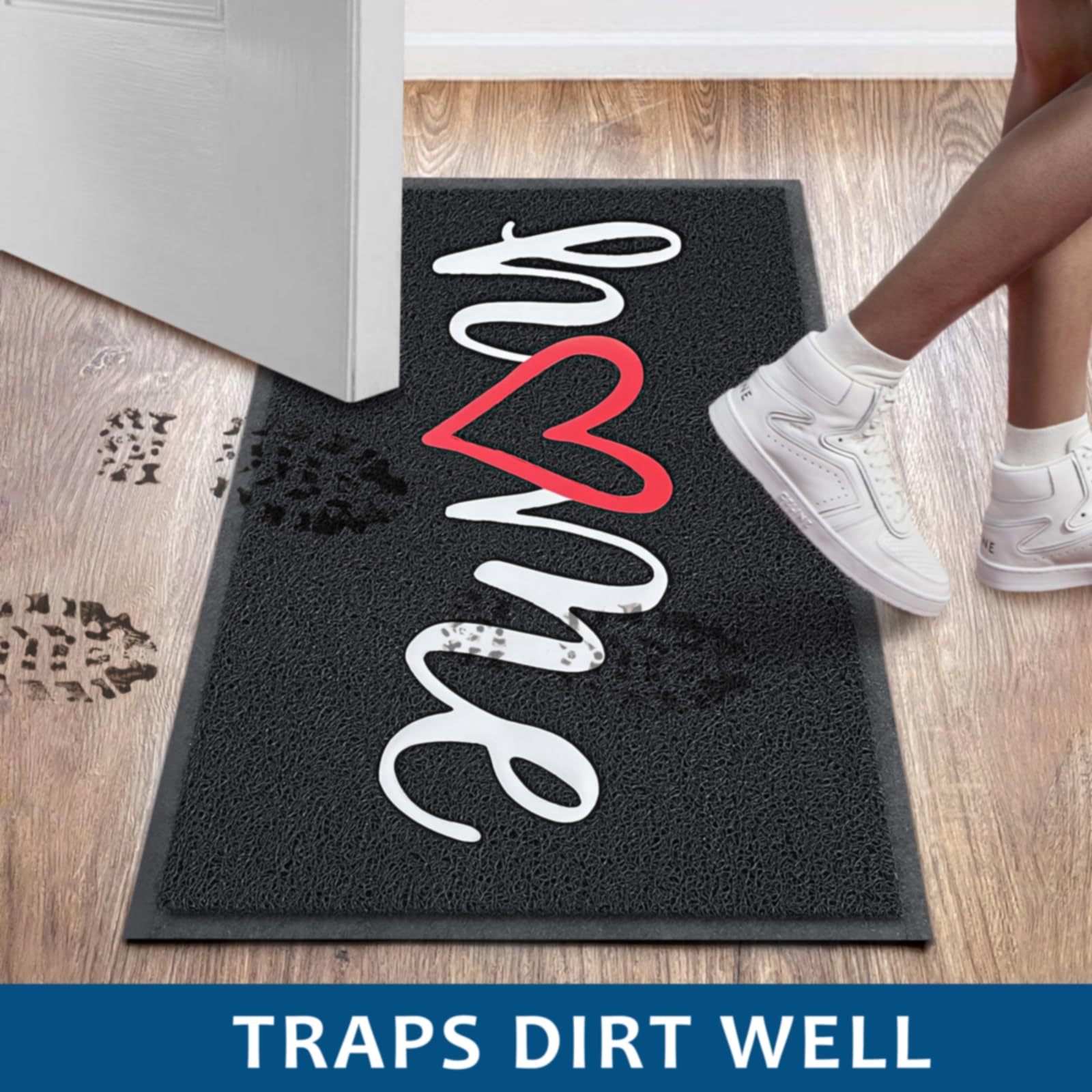 Earthall door mat 0.4-inch profile fits under most doors.