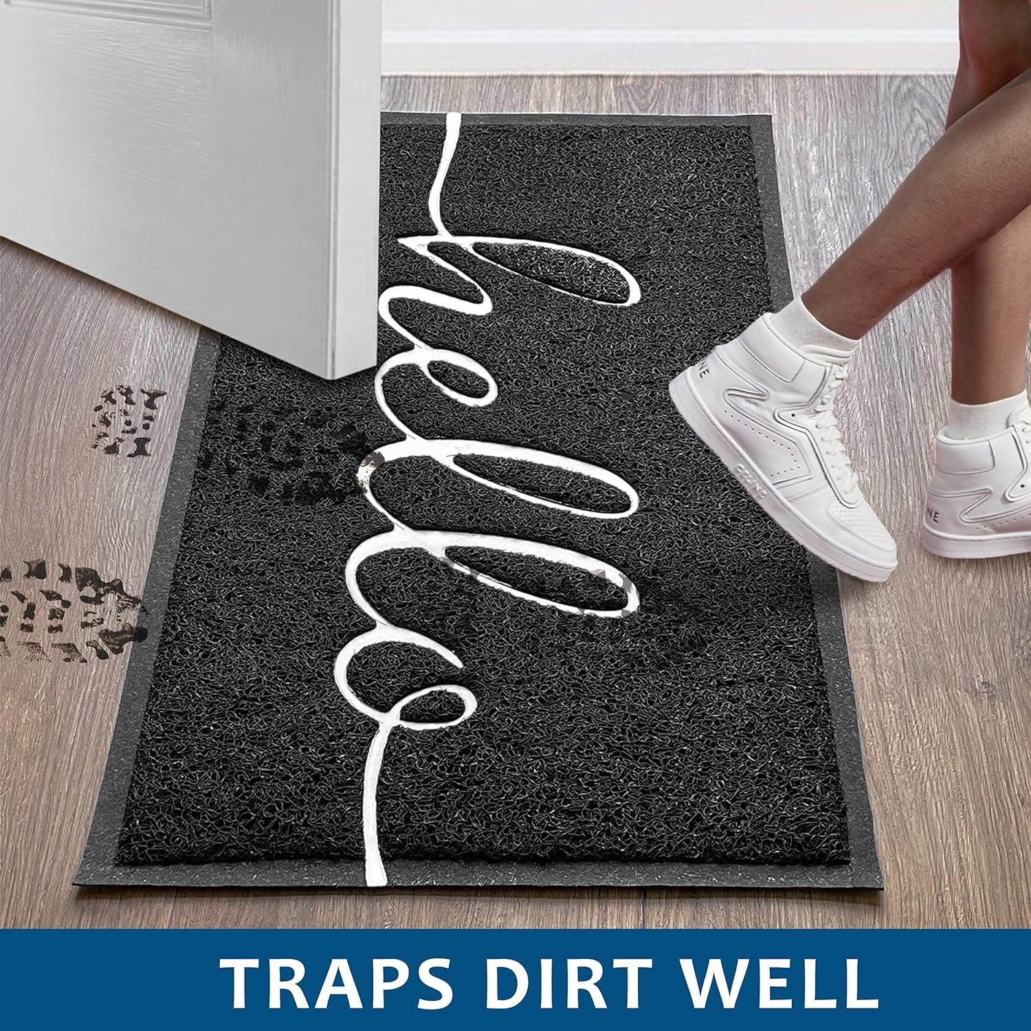 EARTHALL low profile 0-4 inch door mat fits under most doors