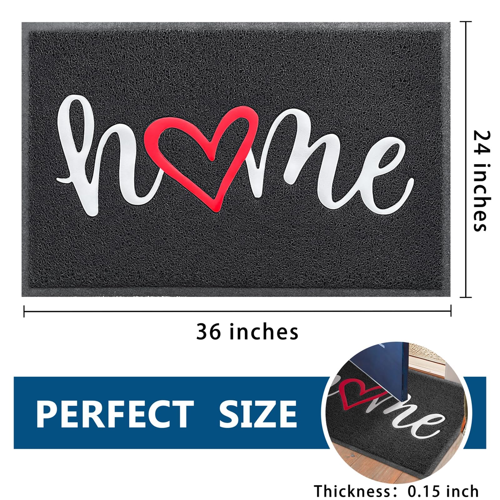Earthall door mat with non-slip backing stays secure