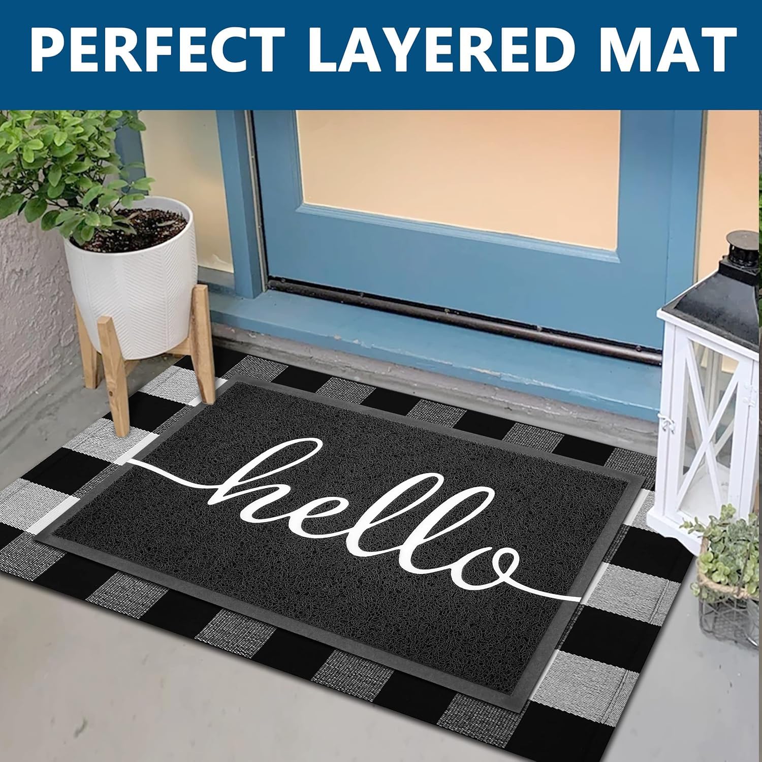 EARTHALL non-slip rubber back mat grips floors securely for busy hallways