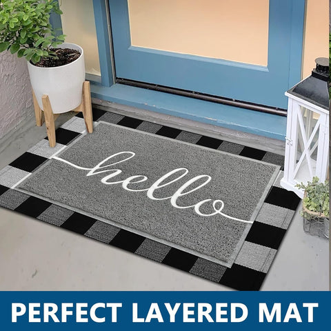 EARTHALL doormat grey outer surface withstands outdoor and indoor use.
