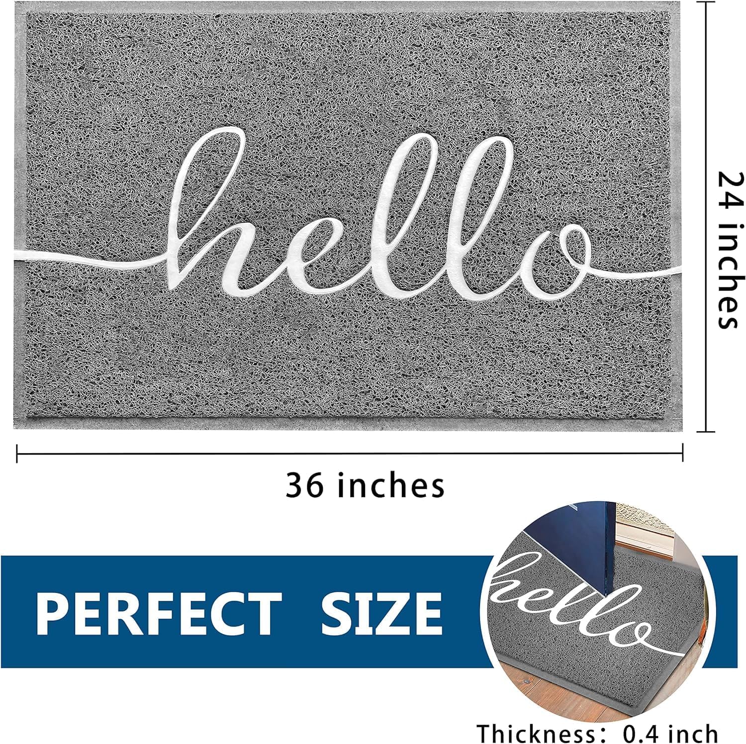 EARTHALL entrance mat non-slip rubber edge ensures secure footing at busy entryways.