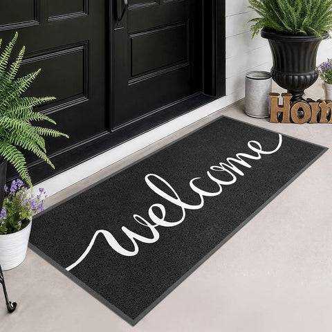 Earthall funny welcome mat front door traps dirt at the entry, keeping floors cleaner.