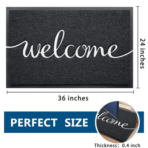 EARTHALL Funny Welcome Mat low-profile design fits under doors for easy entry.