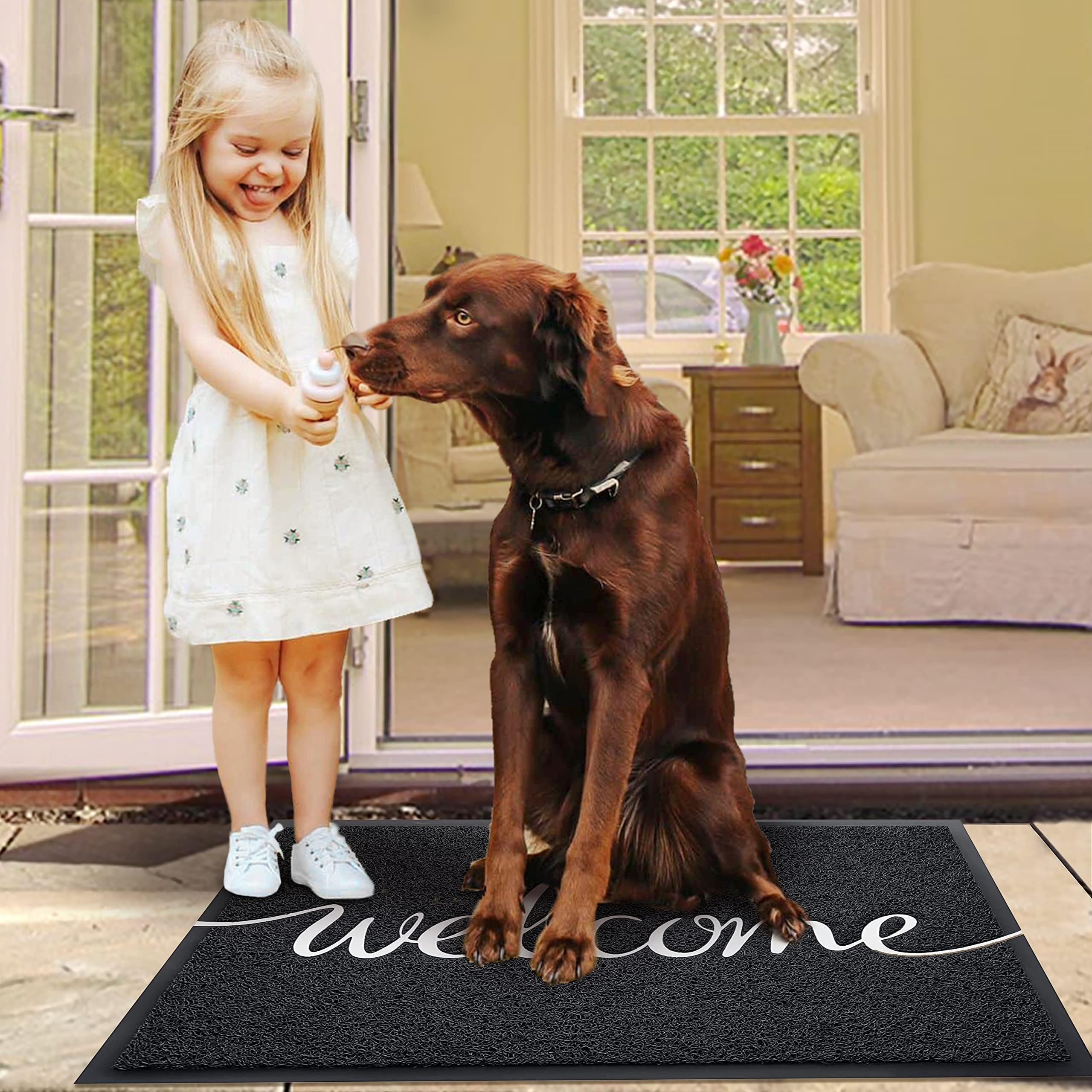 EARTHALL Funny Welcome Mat versatile for entryways, patios, garages, and busy kitchens.