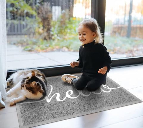 Earthall Hello Mat easy cleaning by shaking, sweeping, or hosing down.