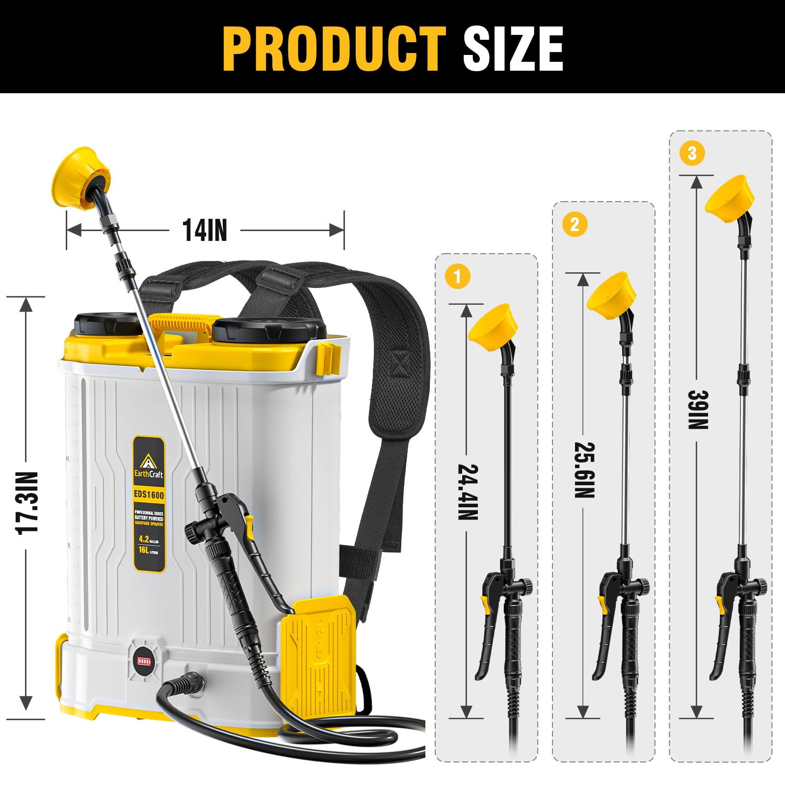 EarthCraft includes 6 nozzles for precise spraying and versatile coverage
