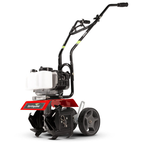 Earthquake MC33 engine close-up highlights robust 33cc power for tough soil