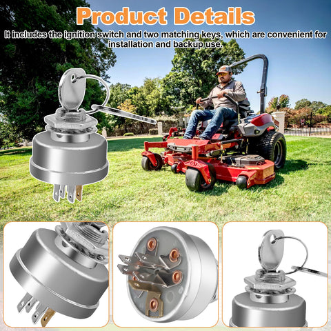 Earthtec ignition switch compatible with Exmark Lazer Z for smooth startups