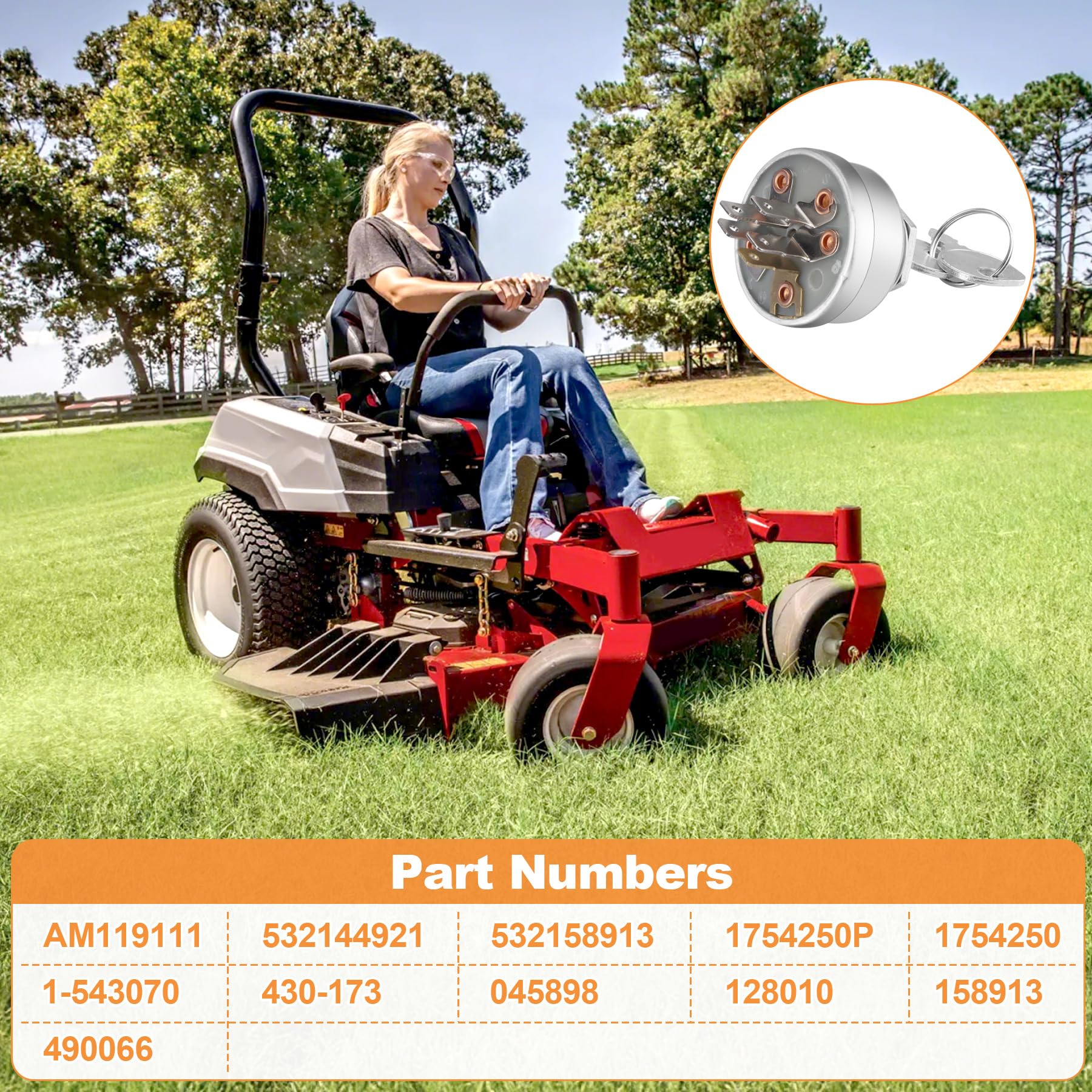 Earthtec ignition switch compatible with hydro walk behind for easy maintenance