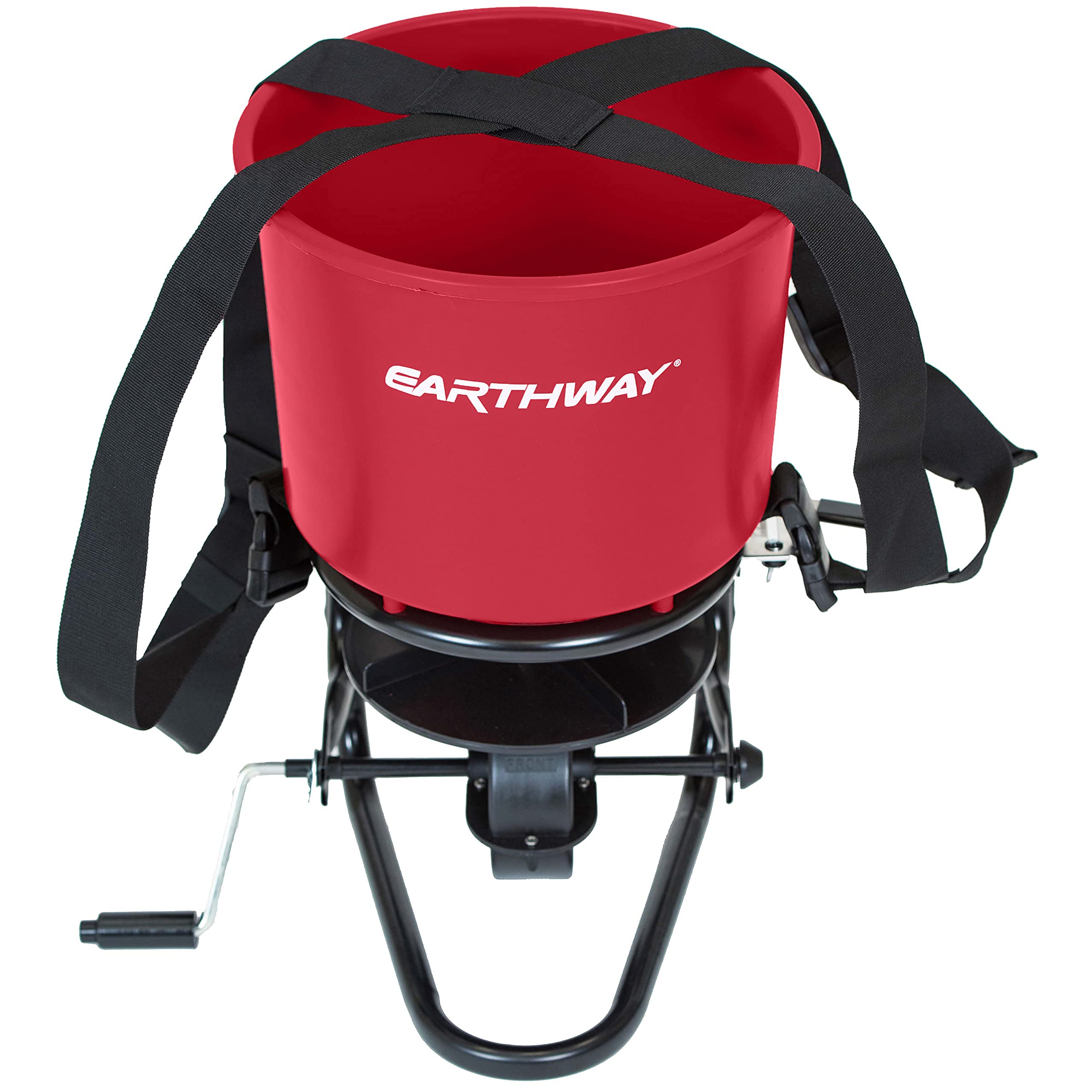 EarthWay 3100 front view demonstrates ergonomic spreader setup for even coverage.