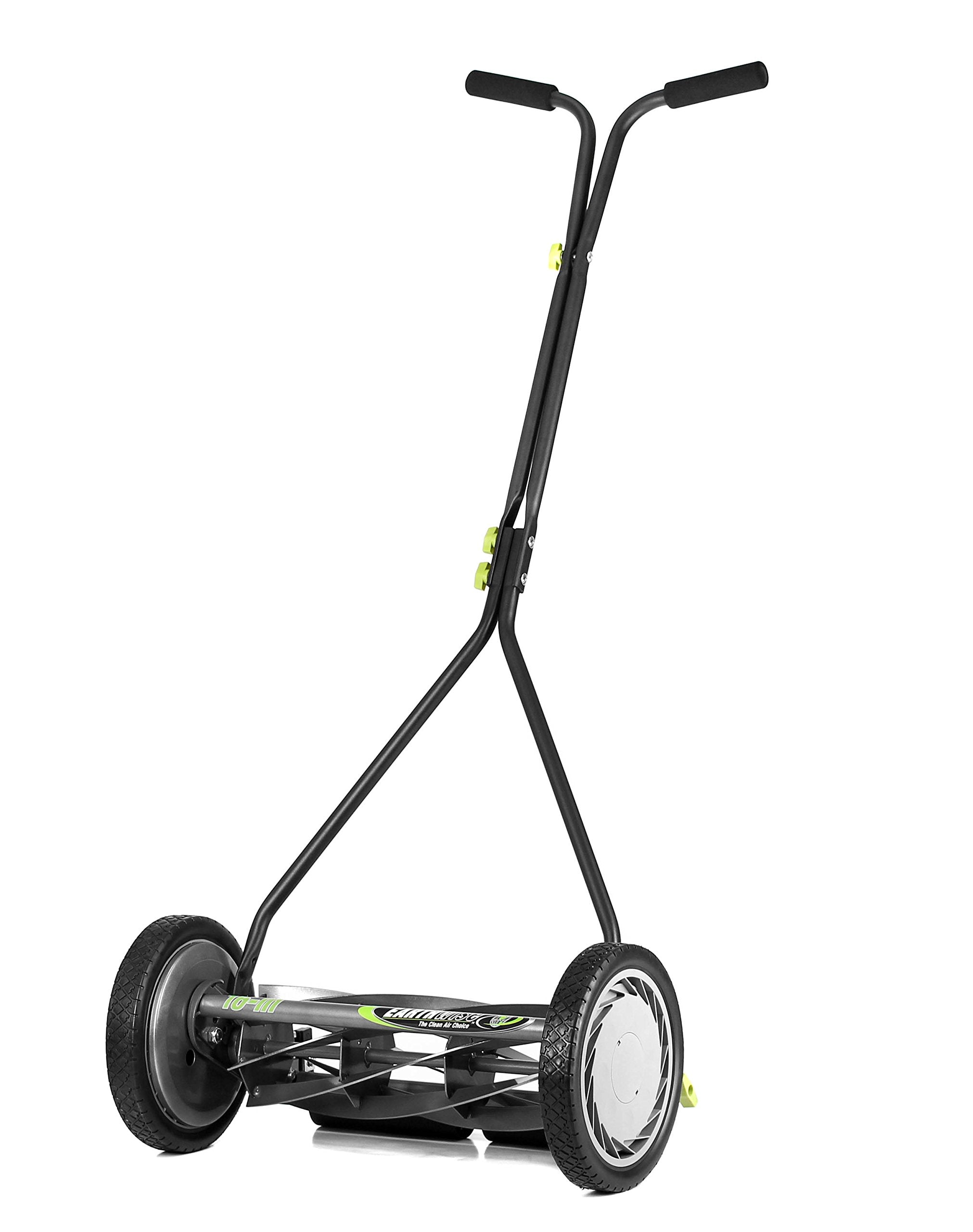 Earthwise 1715-16EW side view showing a compact, maneuverable reel mower for small lawns.