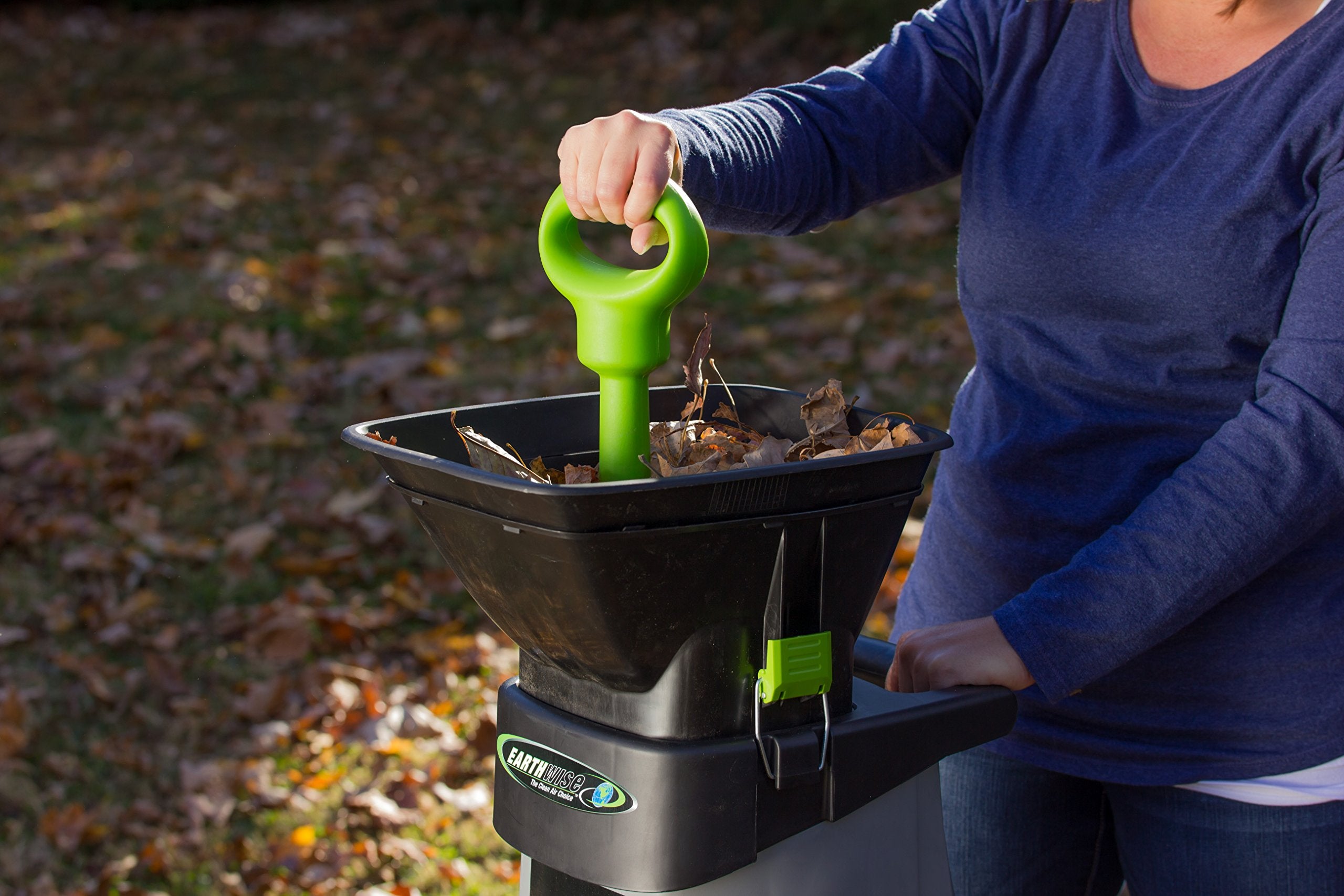 Earthwise GS70015 compact-storage, space-saving garden tool stored neatly.