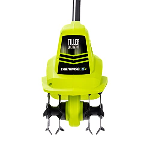 Earthwise Power Tiller reaches 6-inch tilling depth for thorough soil turning.