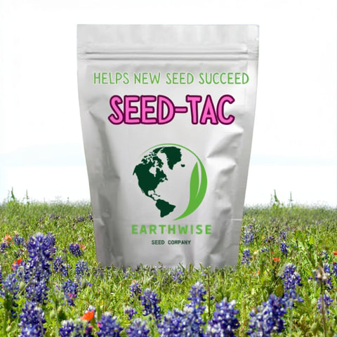 Earthwise Seed-Tac application-spread shows even coverage improving seed-to-soil contact.