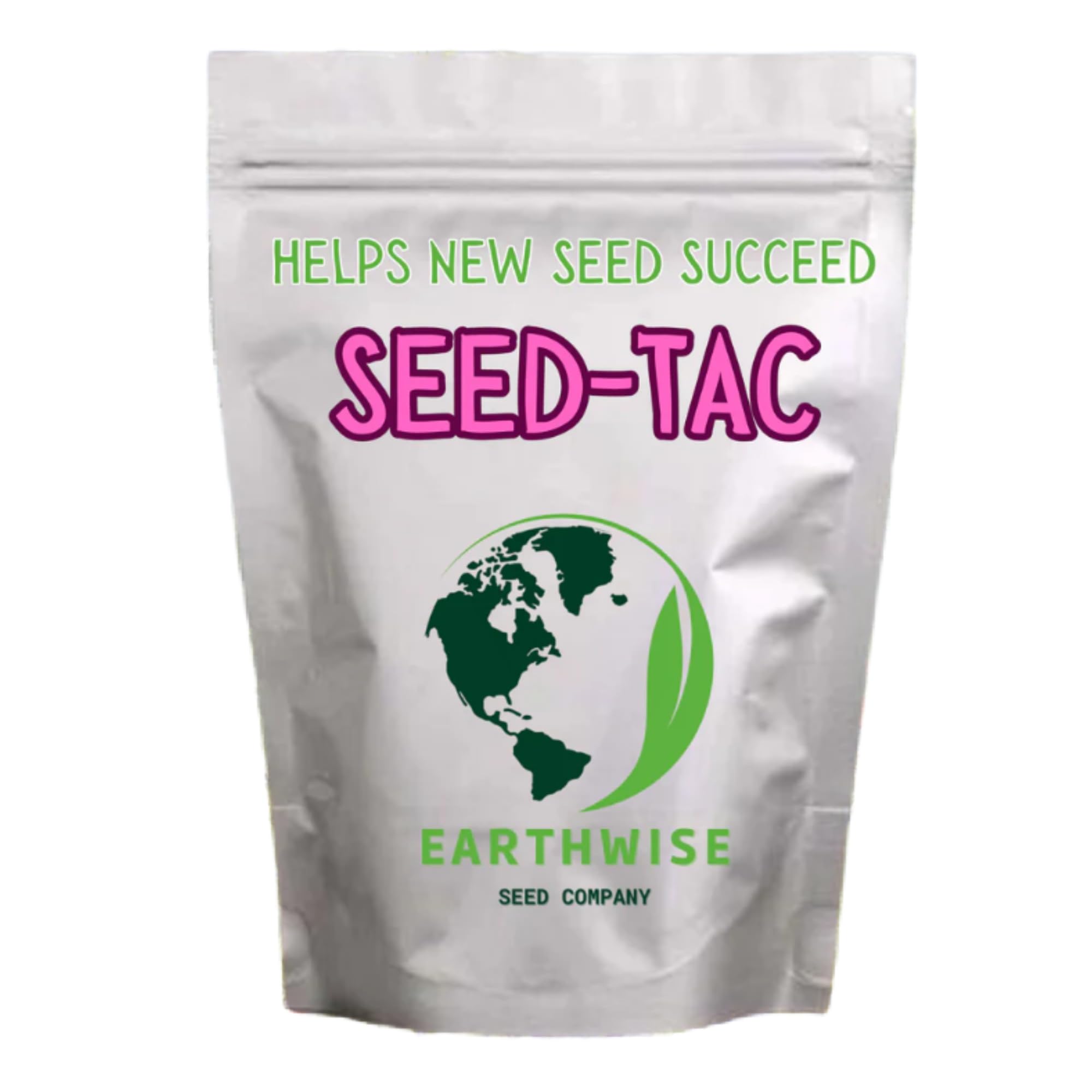 Earthwise Seed-Tac bottle pour demonstrates controlled application for improved seed retention on bare soil.