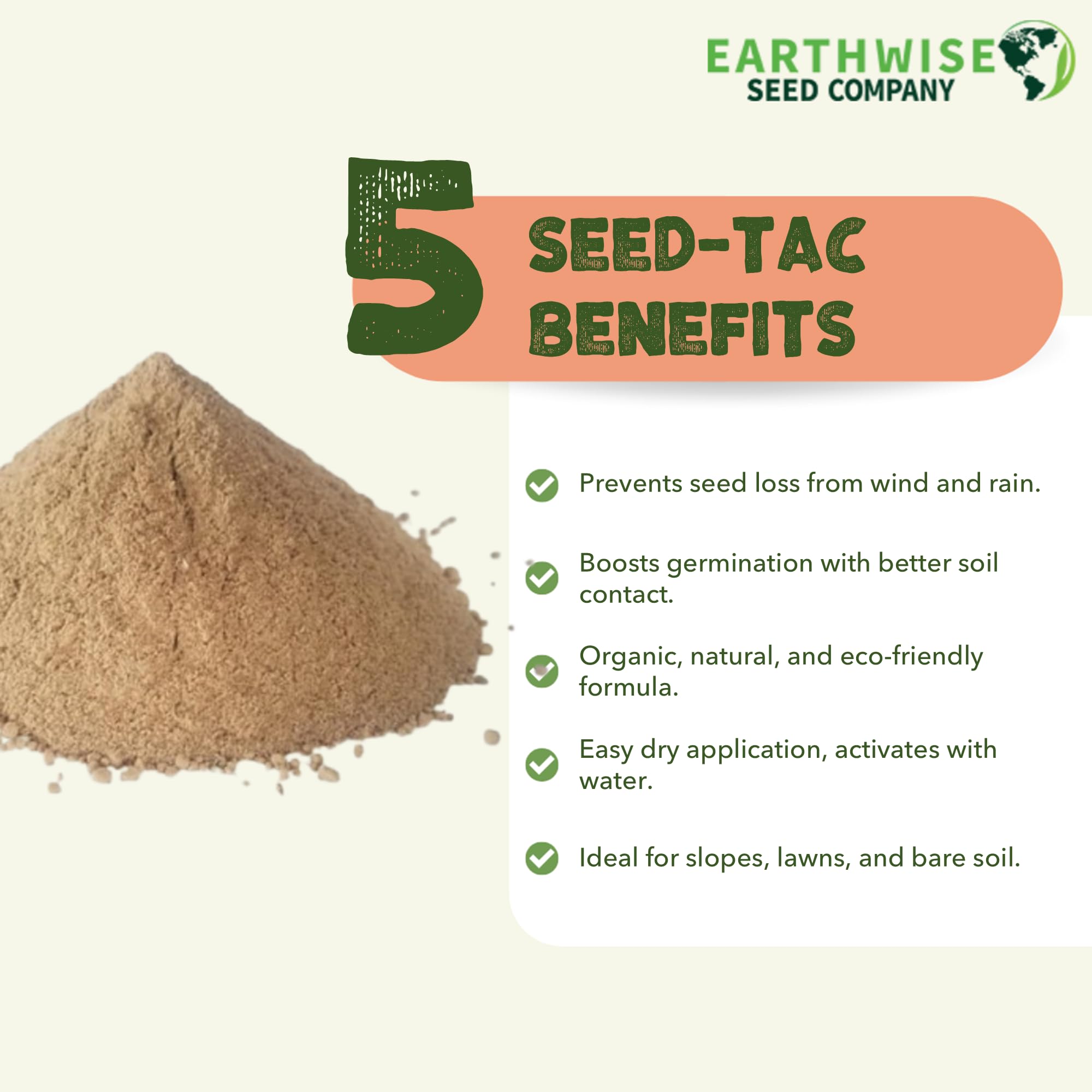 Earthwise Seed-Tac meadow-seeding aids wildflower establishment with plant-based stabilization.
