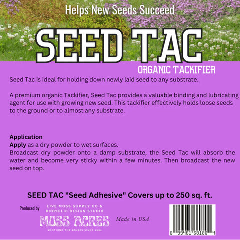 Earthwise Seed-Tac organic-formulation delivers non-toxic, biodegradable support for healthy establishment.