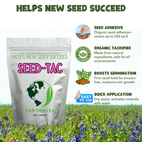 Earthwise Seed-Tac seed-bed-contact captures binder-to-soil interaction for stable establishment.