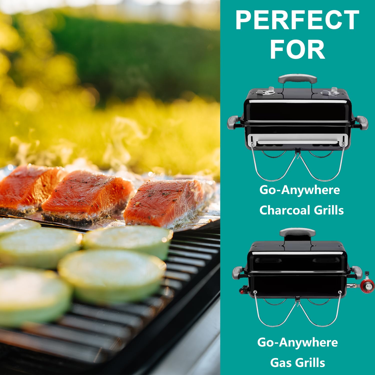 Airflow-boosted grate enables easier starts and steady temperatures.