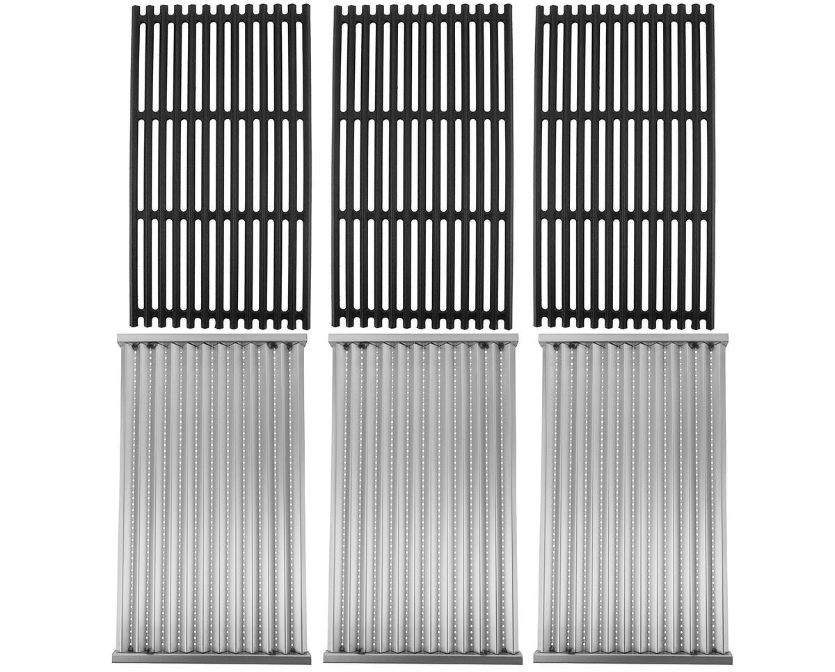 EasiBBQ cast iron grate close-up showing even heat sear for flavorful grill marks.
