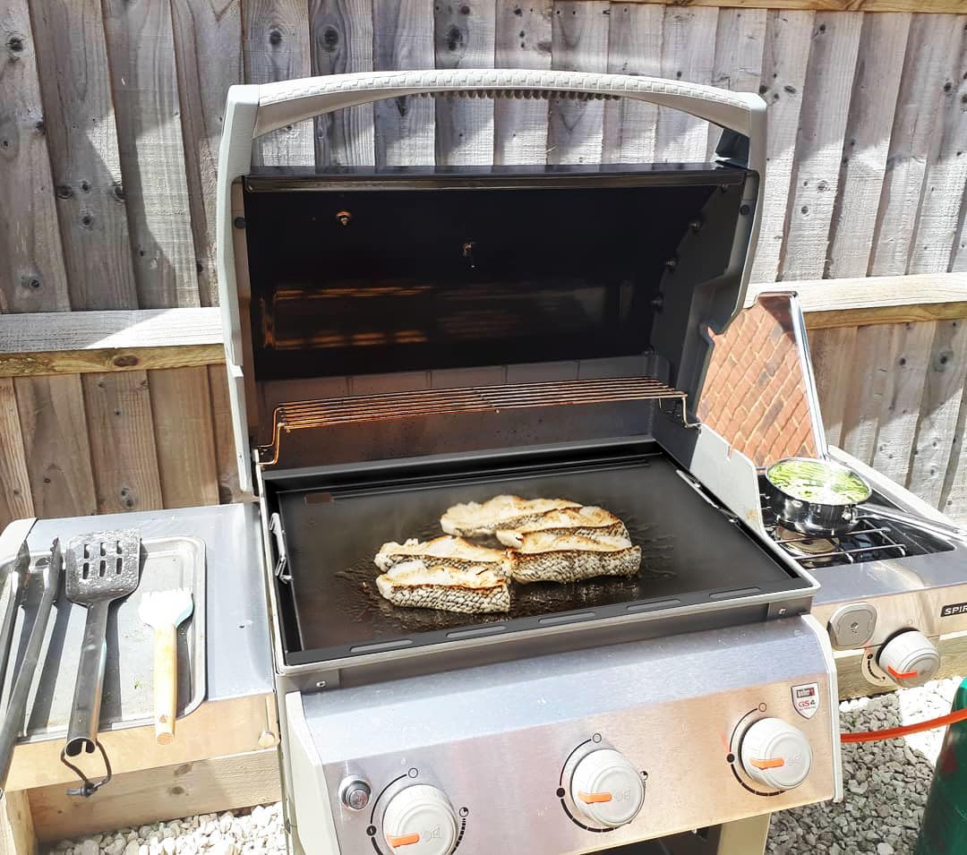EasiBBQ coated griddle surface designed for easy cleaning after grilling