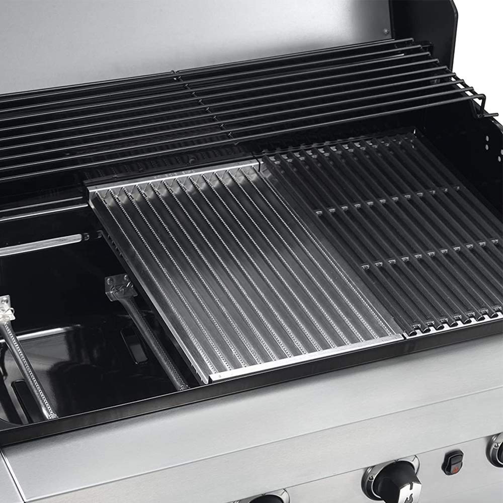 EasiBBQ nylon grill brush included to scrub grates.