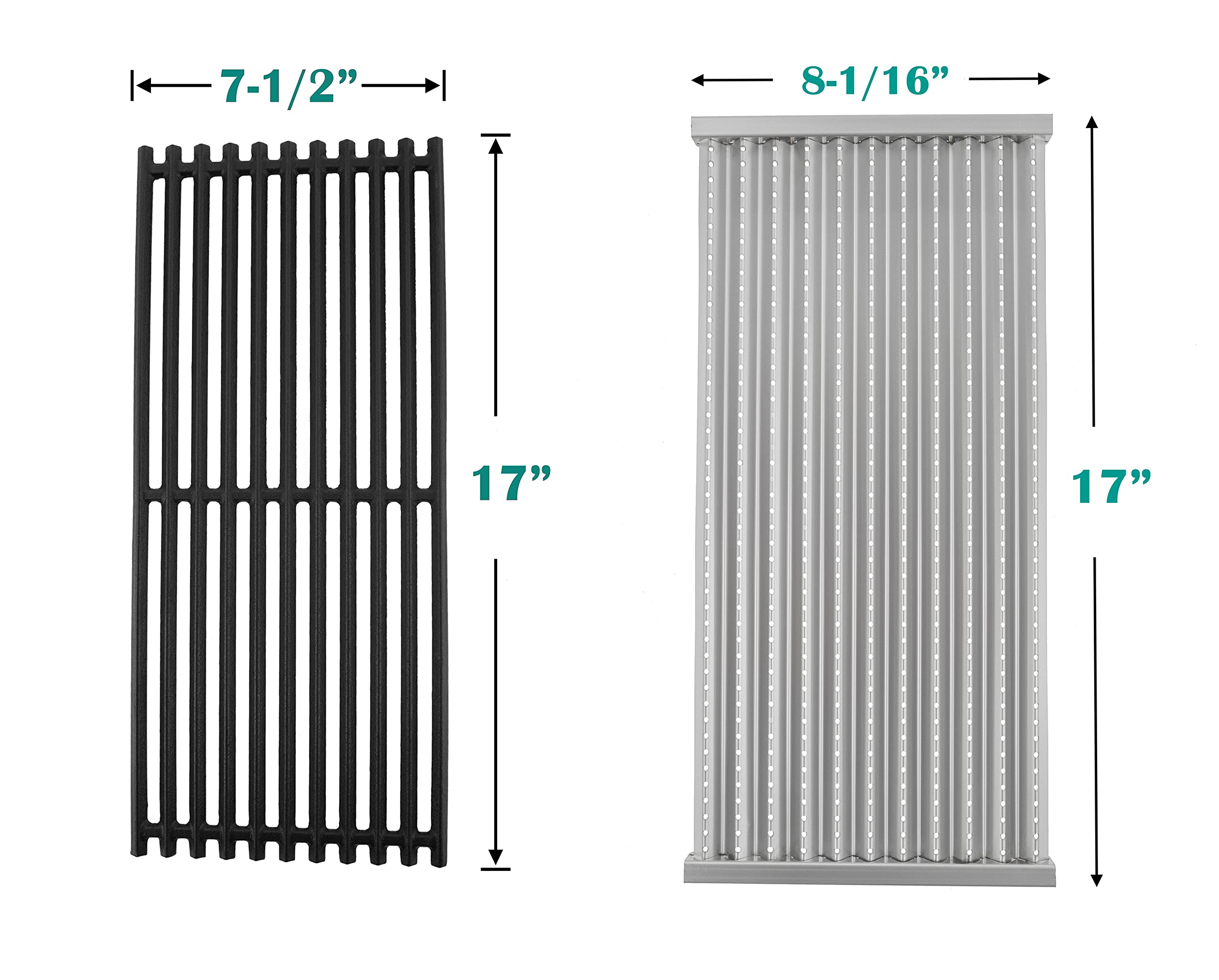 EasiBBQ emitter plates with hole pattern for even heat distribution on Charbroil 3-burner grills.