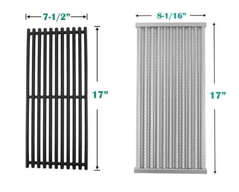 EasiBBQ emitter plates with hole pattern for even heat distribution on Charbroil 3-burner grills.