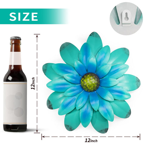 EASICUTI blue metal flowers close-up shows lifelike petals and vibrant finish.