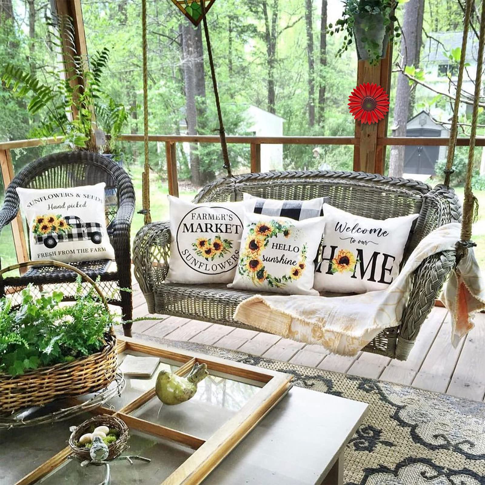 EASICUTI indoor/outdoor sunflower wall art for garden.