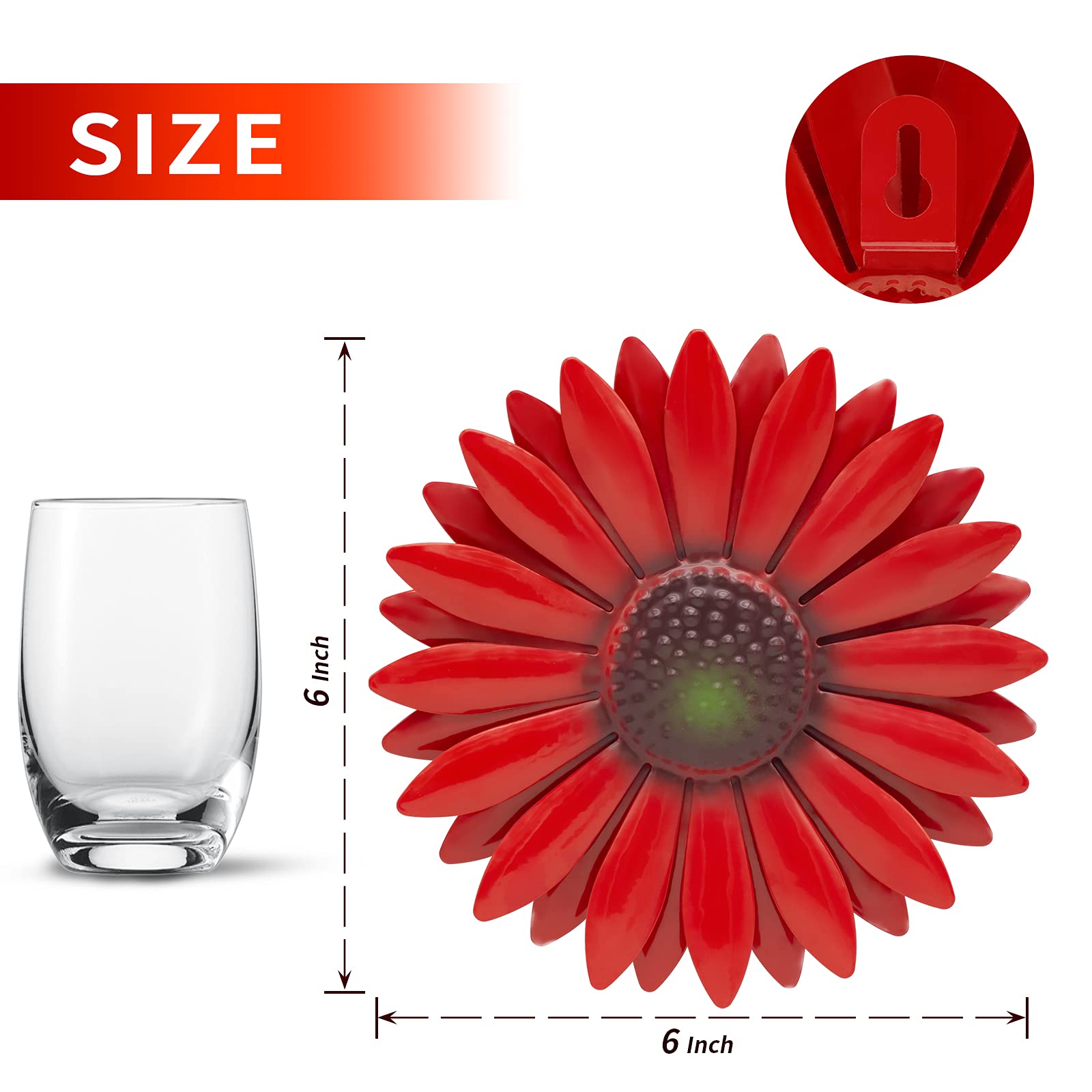 EASICUTI red sunflower petals close-up shows hand-painted realism.