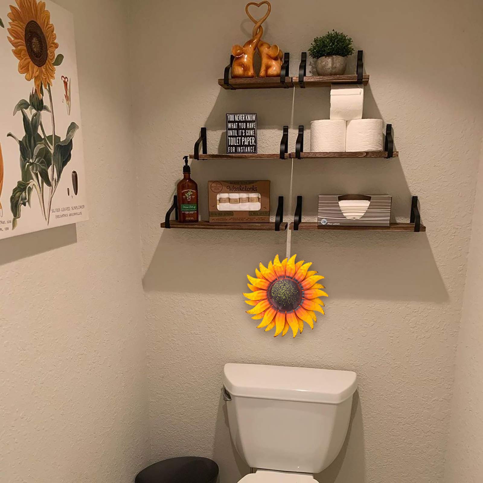 EASICUTI sunflower wall art bright yellow finish with brown accents