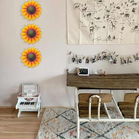 EASICUTI sunflower wall art hand-painted with vibrant multi-color details