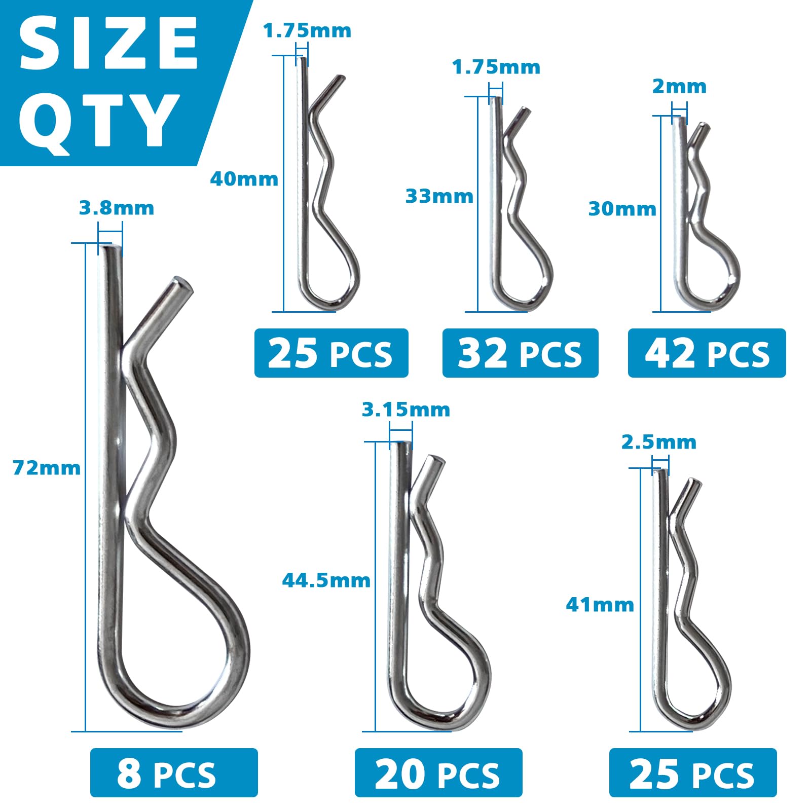 Easily lynch and cotter pins storage tray neatly organized for quick access